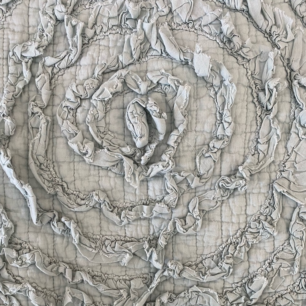 Light Silvery Blue Exquisitely Detailed Quilt
